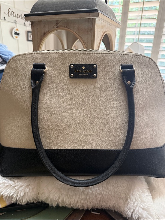 kate spade Handbags - kate spade Two-Tone Cream and Black Dome Satchel